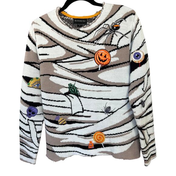 Blizzard Bay Women's Halloween Mummy Sweater Size Small - Picture 2 of 4